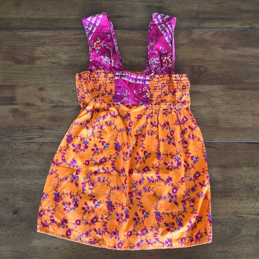 Free People Boho Smocked Sleeveless Tank Top